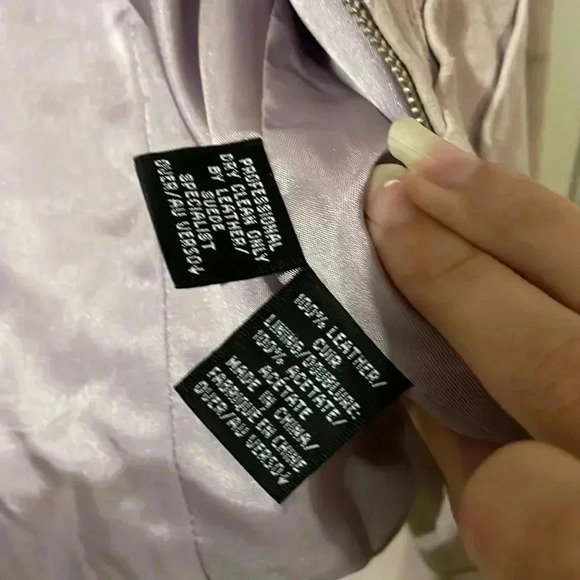 Spring Purple Suede Leather Coat Size M - Picture 6 of 7